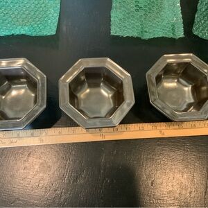 Juliska Pewter Stoneware Octagonal Bowls — Set of 3